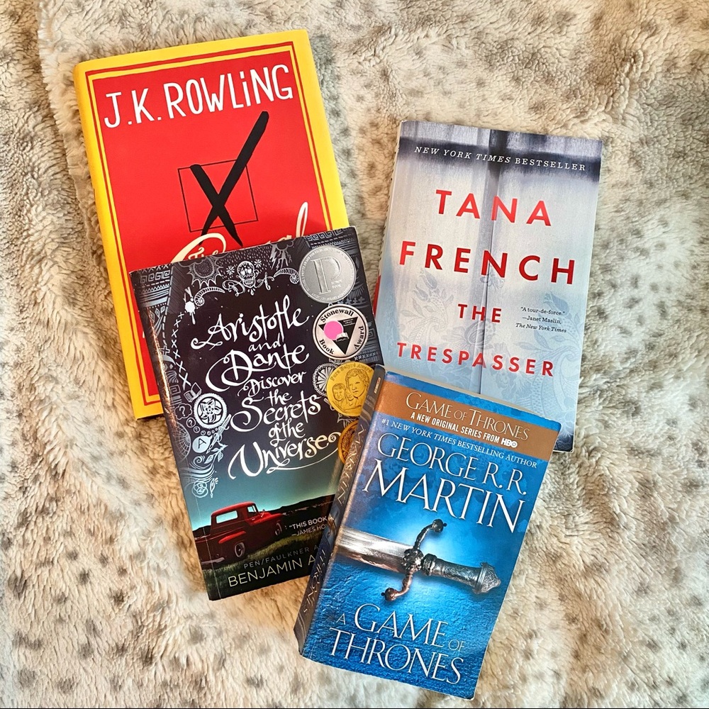 Lot of Books - The Casual Vacancy, A Game of Thrones, Aristotle and Dante, etc.